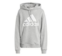 adidas Women's Essentials Big Logo Oversized French Terry Hoodie, medium grey heather/white, M