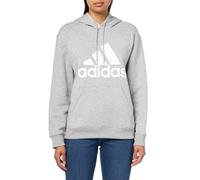 adidas Women's Essentials Big Logo Regular Fleece Hoodie Sweatshirt, Mottled Medium Grey, M