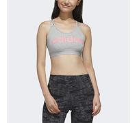 adidas Women's Essentials Bra Top Medium Gray Heather/Core Pink Small