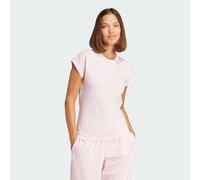 adidas Women's Essentials Linear Cotton T-Shirt, Clear Pink/White, S