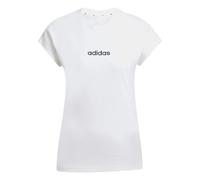adidas Women's T-Shirt - Essentials Linear Cotton, Regular Fit - White/Black, XS