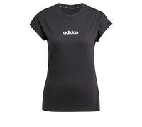 adidas Women's Essentials Linear Cotton T-Shirt, Black/White, XXS