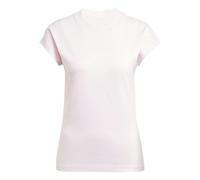 adidas Women's Essentials Linear Cotton T-Shirt, Clear Pink/White, S