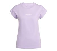adidas Women's Essentials Linear Cotton T-Shirt, Powder Plum/White, S