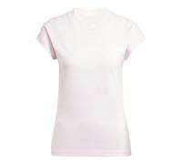 adidas Women's Essentials Linear Cotton T-Shirt, Transparent Pink/White, S