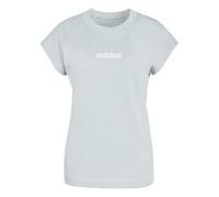adidas Women's Essentials Linear Cotton T-Shirt, Wonder Sage/White, L