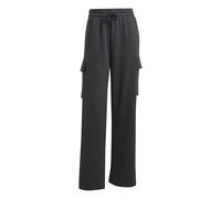 adidas Women's Essentials Linear Fleece Cargo Pants, Black/White, M