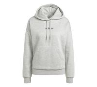 adidas Women's ESSENTIALS LINEAR FLEECE HOODIE, medium grey heather/black, XL