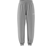 adidas Women's Essentials Linear French Terry Cuffed Pants, Light Grey Heather/White, Large