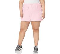 adidas Women's Essentials Linear French Terry Shorts, Clear Pink/White, L