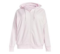 adidas Women's ESSENTIALS LINEAR FULL ZIP FRENCH TERRY HOODIE, clear pink/white, S