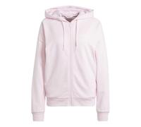 adidas Women's ESSENTIALS LINEAR FULL ZIP FRENCH TERRY HOODIE, clear pink/white, XS