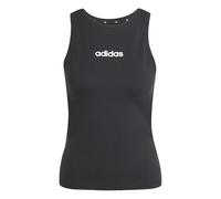adidas Women's Essentials Linear Slim Cotton Tank, Black/White, L