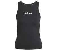 adidas Women's Essentials Linear Slim Cotton Tank, Black/White, XXS