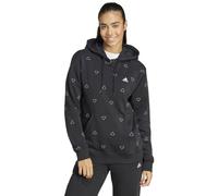 adidas Women's Essentials Monogram Regular Fleece Graphic Hoodie, black, L