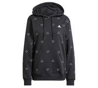 adidas Women's Essentials Monogram Regular Fleece Graphic Hoodie, black, XL