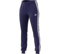 adidas Women's Essentials Single Jersey 3-Stripes Pants, Legacy Indigo/White, Medium