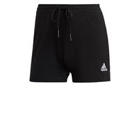 adidas Women's Essentials Slim 3-Stripes Shorts, Black / White, XS