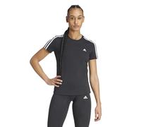 adidas Women's Essentials Slim 3-Stripes Tee, Black / White, M