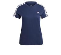 adidas Women's Essentials Slim 3-Stripes Tee, Legend Ink/White, L
