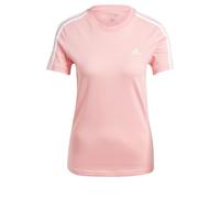 adidas Women's Essentials Slim 3-Stripes Tee, Semi Pink Spark F24 / White, S Short