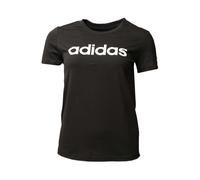 adidas Womens Essentials Slim Logo T-Shirt in Black-White Cotton - Size UK 4-6 (Womens)