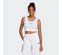 adidas Women's Essentials Small Logo Cotton Lifestyle Tank, White/Black, S