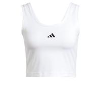 adidas Women's Essentials Small Logo Cotton Lifestyle Tank, White/Black, S