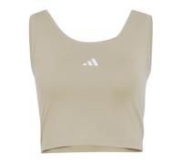 adidas Women's Essentials Small Logo Cotton Lifestyle Tank, Wonder Cargo/White, XS