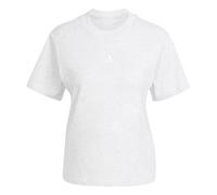 adidas Women's Essentials Small Logo Cotton Shirt, Light Grey Heather/White, XXL
