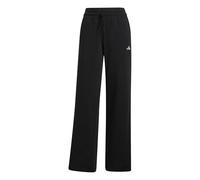 adidas Women's Essentials Small Logo Feel Cozy Open Hem Pants, Black/White, M