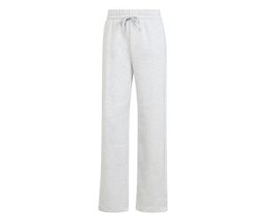 adidas Women's Essentials Small Logo Feel Cozy Open Hem Pants, Light Grey Heather/White, M