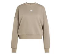 adidas Women's Essentials Small Logo Feel Cozy Relaxed Fit Sweatshirt, Khaki Six/white, XL