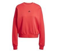 adidas Women's ESSENTIALS SMALL LOGO FEEL COZY RELAXED FIT SWEATSHIRT, pure ruby/black, XXS