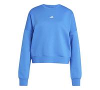 adidas Women's ESSENTIALS SMALL LOGO FEEL COZY RELAXED FIT SWEATSHIRT, ray blue/white, S