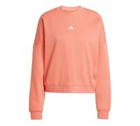 adidas Women's ESSENTIALS SMALL LOGO FEEL COZY RELAXED FIT SWEATSHIRT, semi turbo/white, XS