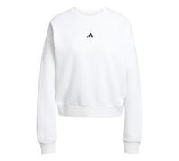adidas Women's ESSENTIALS SMALL LOGO FEEL COZY RELAXED FIT SWEATSHIRT, white/black, XS