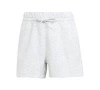 adidas Women's Essentials Small Logo Feel Cozy Shorts, Light Grey Heather/White, M