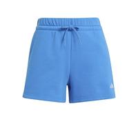adidas Women's Essentials Small Logo Feel Cozy Shorts, ray Blue/White, L