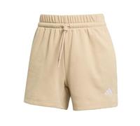 adidas Women's Essentials Small Logo Feel Cozy Shorts, Warm Sandstone/White, XL