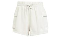 adidas Women's Essentials Small Logo French Terry Cargo Shorts, Wonder Alumina/White, L