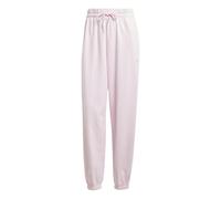 adidas Women's Essentials Small Logo French Terry Cuffed Pants, Clear Pink/White, XL