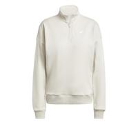 adidas Women's ESSENTIALS SMALL LOGO FRENCH TERRY QUARTER ZIP, wonder alumina/white, M