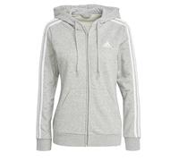 Adidas Womens Essentials Striped French Terry Full Zip Hoodie - Grey - Grey - 16-18 UK