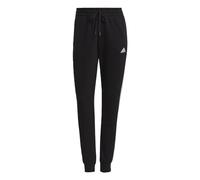adidas Women's Standard Essentials Fleece 3-Stripes Pants, Black/White, Small