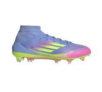 adidas Women's F50 Pro Firm Ground Mid Top Soccer Cleats Sneaker, Blue Fusion/Lucid Lemon/Lucid Pink, 9.5 UK