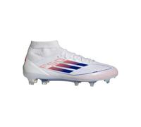 adidas Women's F50 Pro Mid Football Boots Firm Ground Sneaker, White/Lucid Blue/Solar Red, 9 UK