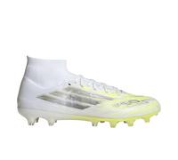 adidas Womens F50 Sparkfusion Pro Mid Cut Firm Ground Artificial Ground Soccer Cleats - White, White/Iron Metallic/Yellow, 6