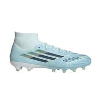 adidas Womens F50 Sparkfusion Pro Mid Cut FirmArtificial Ground Soccer Cleats - White, Almost Blue/Yellow, 10