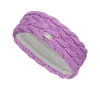 adidas Women's Fashion Knit Headband Fleece Lined Warm Soft Style for Winter Cold Weather, Preloved Purple/Silver Metallic